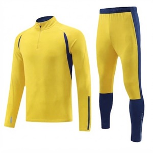 Ensemble de survêtement sportif pour homme OEM de haute qualité avec pantalon de jogging zippé et col montant, deux pièces, 100 % coton - Product Image 1