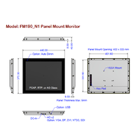Industrial Marine Monitor TFT Panel Touch Screen (PCAP/Resistive) Auto Dimming IR Remote Control Aluminum Housing-For Business