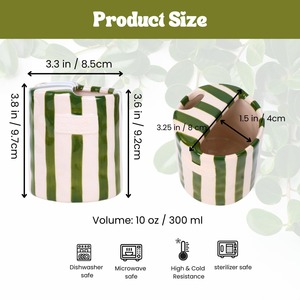 Tasse de voyage rayée 2026 très tendance, en céramique faite à la main, peinte à la main, pour café à emporter, cadeau de Fête des Mères pour elle - Product Image 2