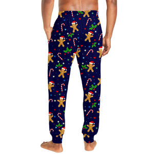 2025 pantalones de chándal de Navidad para hombre poliéster pantalones de chándal de Navidad pantalones de salón festivos ropa de vacaciones cálida - Product Image 2