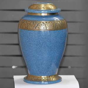 Urne funéraire en métal bleu fait à la main de qualité supérieure pour les cendres souvenir commémoratif funéraire personnalisé - Product Image 2