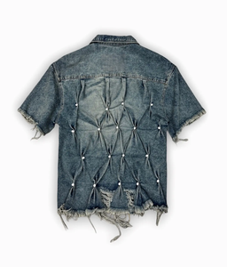 Chaqueta de Forro Polar con Botones, Estilo Desgastado, con Parches, Lavado Desgastado, con Logotipo Frontal para Hombre - Product Image 4