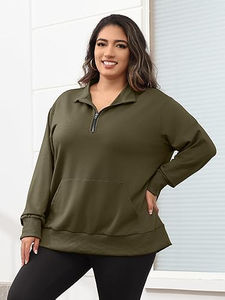 Sudaderas de Moda Otoñal con Media Cremallera y Manga Larga para Mujer, las Mejores Sudaderas Holgadas con Capucha, Ropa y Conjuntos - Product Image 5