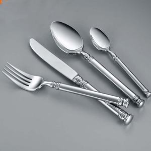 Argenterie Couteau à dîner Cuillère & Fourchette Acier inoxydable Plaqué Argent Noir Manche rustique Argenterie Cuillère et Fourchette Set - Product Image 6