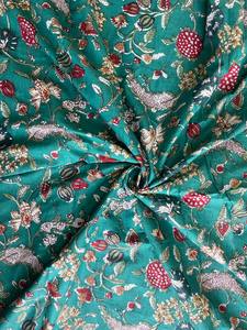 Soft Breathable Block Printed Cotton Fabric 5 Yard Cut for Dresses, Tunics, Skirts, <b>Quilting</b>, and Tailoring Projects - Product Image 1