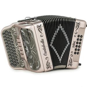 Acordeón Cromático de Alta Calidad, 5 Interruptores EAD, Aleación en Oro Rosa y Negro con RCA Portátil - Product Image 2