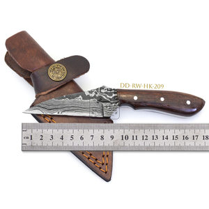 Custom Made Damascus Steel Hunting Knife DD-RW-HK-203 192 Layers Forged Handmade Exotic Rosewood Sheath with Leather Sheath - Product Image 2