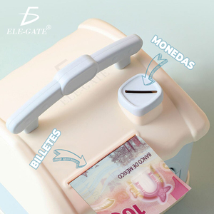 Salvadanaio in Plastica Kawaii con Chiave per Conservare Monete e Banconote, Design a Forma di Casa Carina - Product Image 4