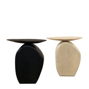 Vente en gros de meubles et décorations modernes pour la maison, lot de 2 tables gigognes fabriquées à la main avec une fine finition noire d'Inde - Product Image 1