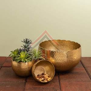 Ensemble de pots de fleurs en métal de luxe, support de plantes d'intérieur moderne en or et argent, pot de fleurs décoratif en aluminium et en fer pour la décoration de la maison et de l'hôtel - Product Image 6