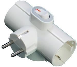 Adattatore triplo TTL bianco con interruttore (GSC 0200717) - Product Image 1