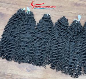 Produit d'été chaud vapeur birman bouclés prix de gros extensions de cheveux noirs naturels 100% cheveux humains - Product Image 6