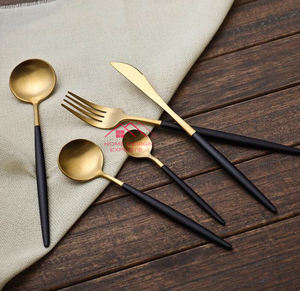 Tenedores Cucharas Vajilla Juego de cubiertos de acero Juego de cubiertos de oro de acero inoxidable Venta caliente Juego de cubiertos de cobre - Product Image 4