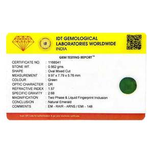 พลอยมรกตโคลอมเบียเจียระไน 2.81 กะรัต พลอยธรรมชาติหลากหลายสี ได้แก่ เขียว น้ำเงิน แดง พาราอิบา และเพชรสร้างในห้องปฏิบัติการ - Product Image 4