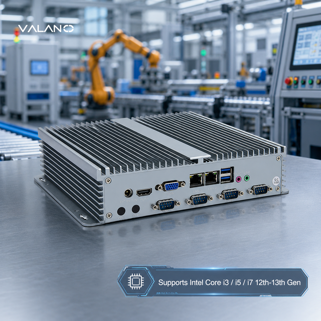 Industrial PC Core I3 12th Gen Fanless Embedded Computer RS485 Dual LAN for Smart Factory System