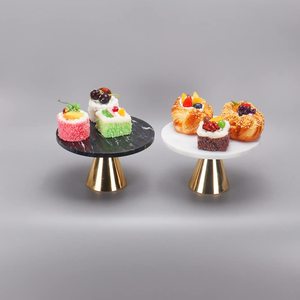 <b>Cake</b> Stand <b>Cake</b> holder Santa Barbara Design Studio Table <b>Sugar</b> Marble <b>Cake</b> Stand, White/Brass - Product Image 2