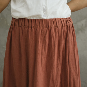 Casual Summer A-Line Midi Faldas 100% Algodón Plisado Irregular Acampanado con Cintura Elástica - Product Image 2