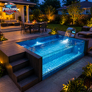 Piscina Elevada de Primera Calidad con Revestimiento de WPC, con Spa Integrado, Piscina Prefabricada de Fibra de Vidrio - Product Image 3