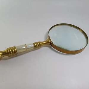 Poignée en laiton Loupe de lecture Manche en bois Loupe d'agrandissement d'image Lentille en prix de gros - Product Image 1