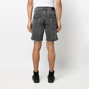 Pantalones Cortos de Mezclilla Casuales para Hombre, Talla Grande, Cintura Media, Diseño Transpirable con Bolsillos, Color Azul Claro, Cintura Elástica, Precio de Fábrica - Product Image 4