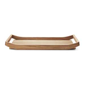 FOURNITURES Plateau de service en bois d'acacia rond personnalisable pour la cuisine, la maison ou l'hôtel Vaisselle de style classique pour la fête ou la nourriture - Product Image 1