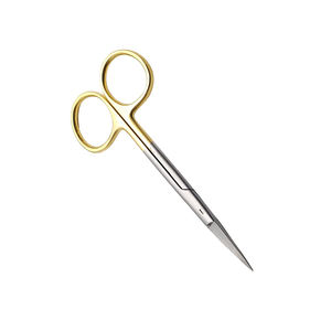 Tijeras quirúrgicas de alta calidad, mango recto chapado en oro de 4,5 pulgadas, tijeras para sala de Cirugía de Hospital quirúrgico Dental - Product Image 4