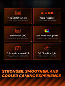 Moniteur <span class=keywords><strong>Gamer</strong></span> Incurvé <span class=keywords><strong>Ultrawide</strong></span> de 27 Pouces, 1440p, 75Hz, 1ms, 99% sRGB, Panneau VA, Écran d'Ordinateur DP1.4/HD, Interfaces de Bureau - Product Image 3