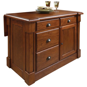 Le chariot d'îlot de cuisine en bois massif traditionnel de Wendell ajoute du charme à votre cuisine - Product Image 4