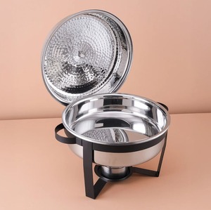 Alta venta nuevo plato de frotamiento cazuela Metal Hotpot elegante calentador de alimentos Buffet olla caliente para casas fiestas hoteles Uso de villas - Product Image 6