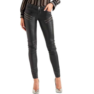 Pantalones de cuero nuevos para damas de alta calidad hechos a medida para mujeres pantalón de cuero puro Color pantalón de moda para mujer - Product Image 1
