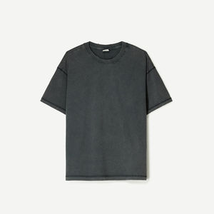T-Shirt personnalisé surdimensionné pour hommes en détresse lavage à l'acide conception 100% coton été minéral pierre lavé surdimensionné hommes t-shirts - Product Image 6