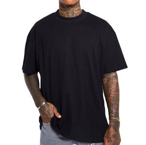 Top notch T-shirts hommes coton T-shirts Streetwear surdimensionné côtes col rond goutte épaule lourd 280gsm t-shirt pour hommes - Product Image 1