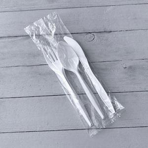 Boardwalk 6.97 Pulgadas Juego de Cubiertos Desechables de Plástico Blanco, Peso Medio, Tenedor/Cuchillo/Cuchara, Juego de 3 Piezas, 250 Unidades/Caja para Fiestas - Product Image 5