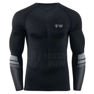 Superventas Hombres Rash Guard Spandex Poliéster Hecho Mens Workout Rash Guard Para la venta - Product Image 1