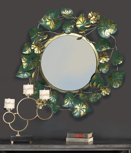 Miroir mural décoratif créatif de printemps Article cadeau parfait pour les fonctions de célébration Conception moderne de travail du métal Ajouter un intérieur royal - Product Image 6