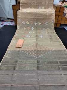 Nuevo Deshi Dhakai Jamdani Sharee Calidad de exportación para mujeres JAMDANI TELA Azul ROJO VERDE Golden Sky Blue de Bangladesh - Product Image 6