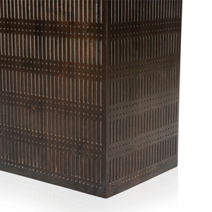 Mesa de Comedor de Madera de Mango Maciza Hecha a Mano con Acabado Marrón Vintage de Tallado Lineal Único que Resalta la Textura, con Capacidad para 8 Personas - Product Image 4