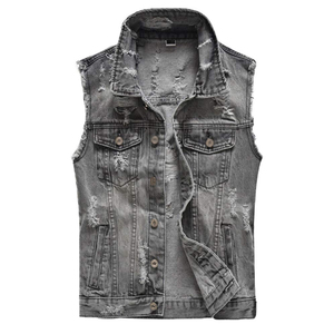 Gilet en denim de haute qualité personnalisé pour hommes vente en gros gilet en denim respirant pour hommes vêtements décontractés - Product Image 1