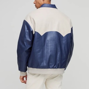 Veste en cuir pour homme 2026, coupe ample, style rétro américain, coupe-vent, col rabattu, veste de moto, veste universitaire - Product Image 6