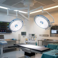 Lámpara Quirúrgica LED de Techo sin Sombra, 160000 Lux, Osram, Doble Cúpula, Temperatura de Color Ajustable, para Hospital, Clínica, Quirófano