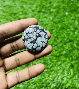 Lote de cabujón de obsidiana de copo de nieve de grado AAA para hacer joyas, piedras preciosas hechas a mano con forma de mezcla suelta, lote de piedras preciosas al por mayor - Product Image 2