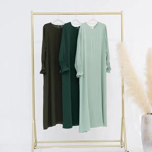 Abaya mujer musulmana vestido dulce estilo manga larga ropa modesta Islam Hijabi bata elegante de talla grande transpirable Ramadán Eid - Product Image 4