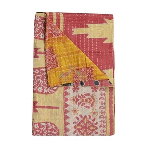 Colchas Kantha de Algodón Hechas a Mano de la Mejor Calidad, Mantas de Algodón, Colcha Suave, Colcha Vintage Reversible Auténtica, 100% Algodón - Product Image 1