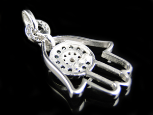 Nueva llegada Iced Out Fatima Hamsa mano en S925 plata Moissanite diamante alta calidad colgantes y dijes para hombres - Product Image 3