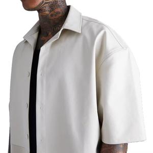 เสื้อเชิ๊ตหนังผู้ชายเสื้อเชิ๊ตหนังระบายอากาศได้ดีดีไซน์ล่าสุด - Product Image 5