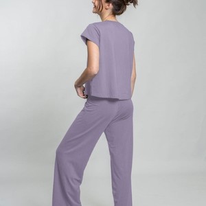 Conjunto personalizado de pijama de algodón modal de alta calidad Conjunto de Pijama largo para mujer - Product Image 5