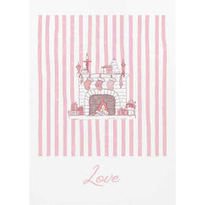 Fireplace for Love <b>Pink</b> Stripes Durable Paper Material for Unique Home Decor - Product Image 1