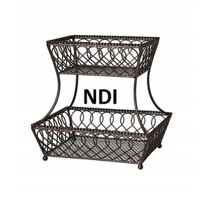 Dining <b>Table</b> Centerpieces <b>Basket</b> Hand Curved Decorative Fruit <b>Basket</b> Stand - Product Image 2