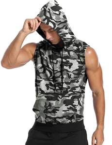 <b>Mens</b> <b>sleeveless</b> fitted gym hoodie fitness wear for intense workout training bodybuilding active - Product Image 2
