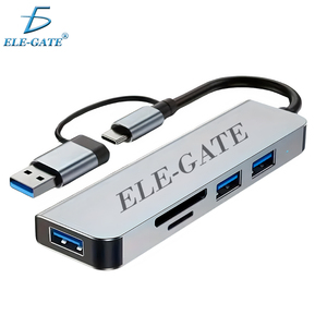 Hub di Trasferimento Dati 5-in-1 Multi-Porta in Lega di Alluminio con 1 USB 3.0, 2 USB 3.0, 1 Slot per Scheda SD e Lettore di Schede TF Disponibile! - Product Image 1